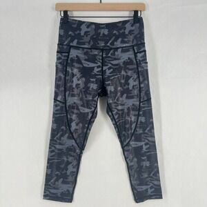 Zyia Active‎ Capri Leggings Womens 6-8 Gray Camouflage High Rise Performance